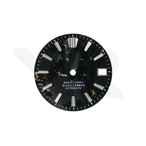 Rose Gold Foil Carbon Fiber Dial for Seiko Mod: Silver GS Indices