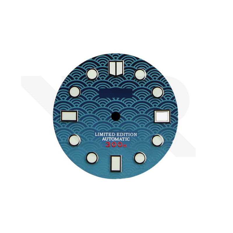 Seigaiha Japanese Wave Dial for Seiko Mod: Blue Wave