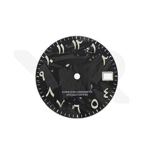 Load image into Gallery viewer, Silver Foil Carbon Fiber Dial for Seiko Mod - Silver Arabic Indices