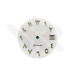 White Mother of Pearl Arabic Indices Dial for Seiko Mod - Gold Indices