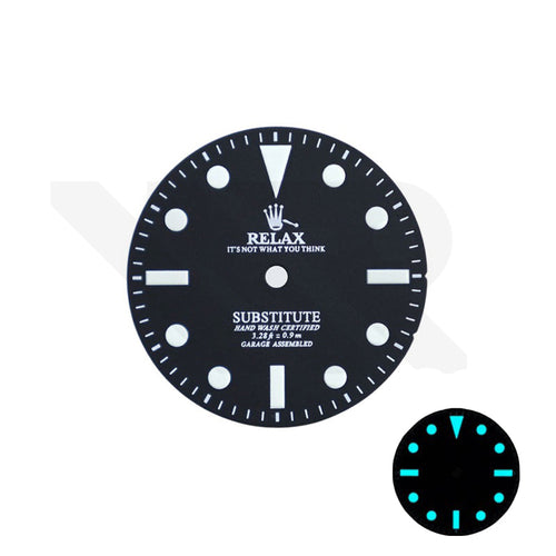 Retro Style Relax Dial for Seiko Mod: Matte Black No Date