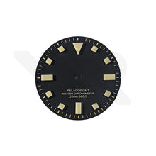 Load image into Gallery viewer, Pelagos No-Date GMT Thick Lume Indices Dial for Seiko NH34 Mod: Matte Black