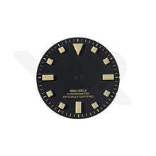 Load image into Gallery viewer, Pelagos No-Date Thick Lume Indices Dial for Seiko Mod: Matte Black Gold Tone