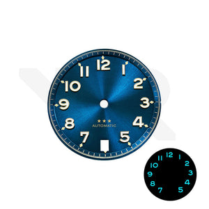 Sunburst Pilot Dial for Seiko Mod: Blue with Gold Indices