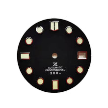 Load image into Gallery viewer, Matte Black Marine Master Style Diver Dial for Seiko Mod: Silver Marine Master Indices