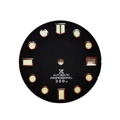 Matte Black Marine Master Style Diver Dial for Seiko Mod: Silver Marine Master Indices