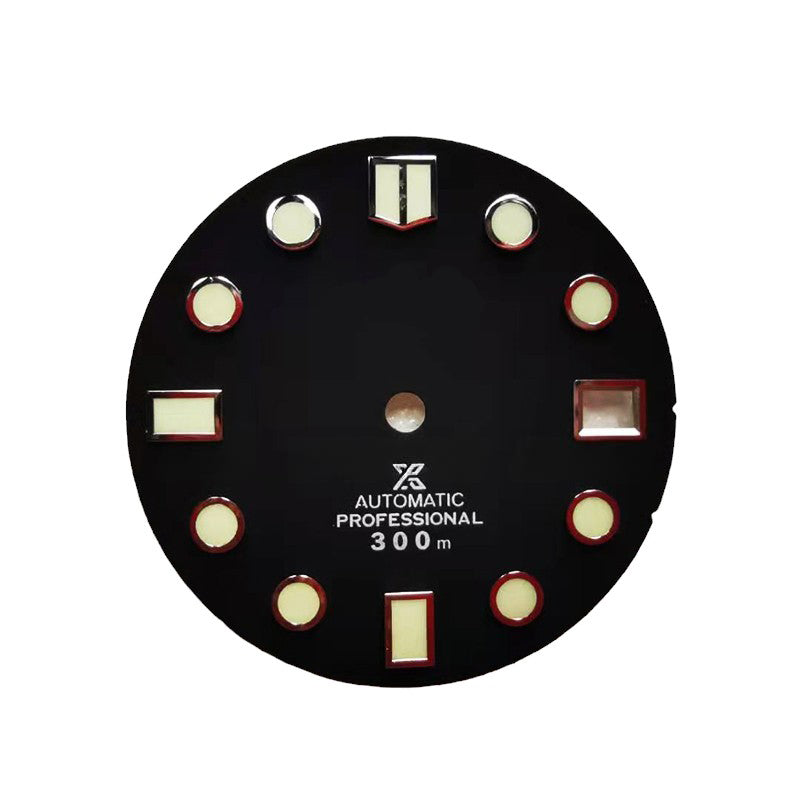 Matte Black Marine Master Style Diver Dial for Seiko Mod: Silver Marine Master Indices