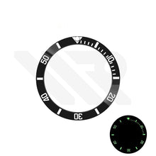 Load image into Gallery viewer, SUB Style Green Full Luminous Ceramic Sloped Bezel Insert for SKX/SRPD: Black