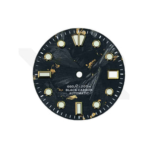 Carbon Fiber Dial for Seiko Mod - Gold Foil