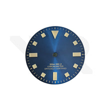 Load image into Gallery viewer, Pelagos No-Date Thick Lume Indices Dial for Seiko Mod: Sunburst Blue Gold Tone