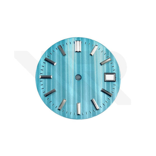 Cotes de Geneve Style Dial for Seiko Mod - Light Blue GS Style Silver Indices