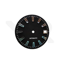 Load image into Gallery viewer, Matte Black Dial for Seiko Mod: GS Style Indices with Black Luminous