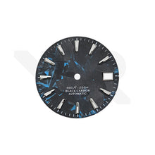 Load image into Gallery viewer, Carbon Fiber Dial for Seiko Mod - GS Style Silver Indices