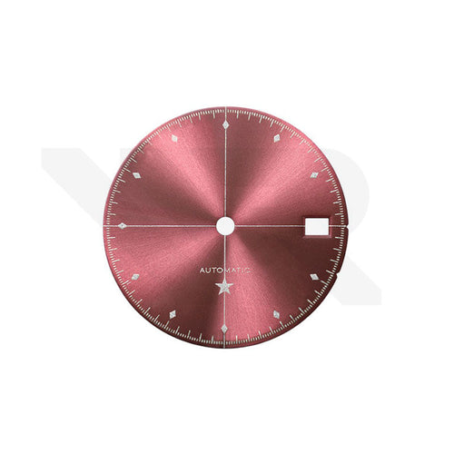 Simplicity Sunburst Dial for Seiko Mod: Metallic Rose with White Printing