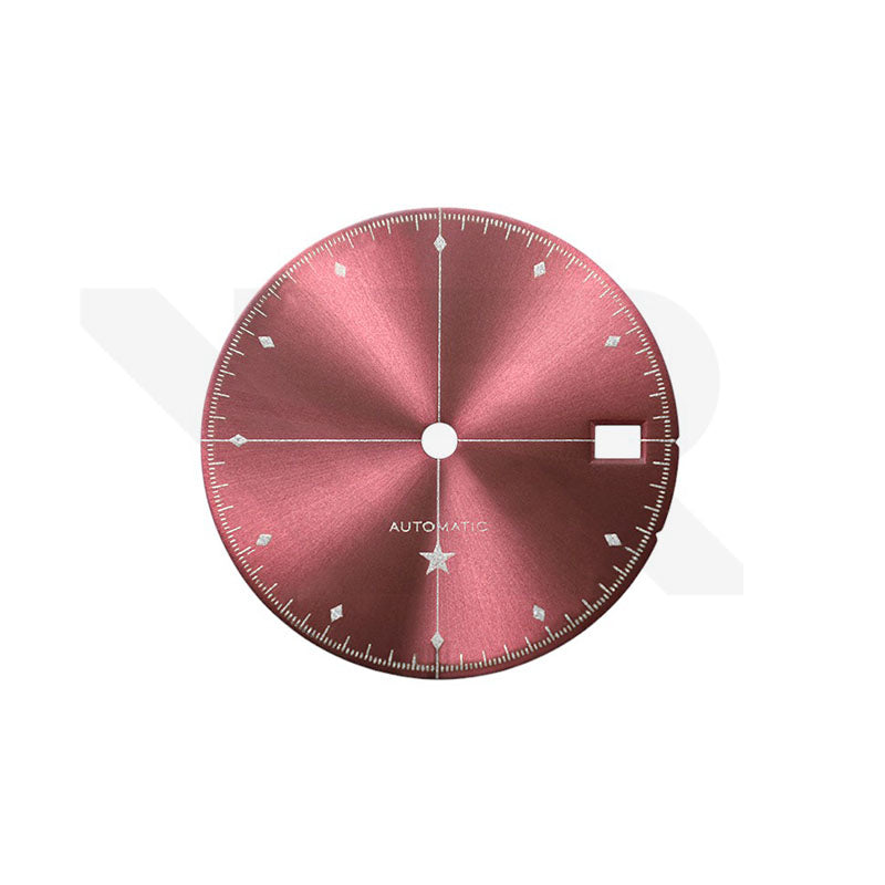 Simplicity Sunburst Dial for Seiko Mod: Metallic Rose with White Printing
