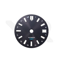 Load image into Gallery viewer, GMT Sunburst Black Dial for Seiko NH34 Mod: Silver GS Diver Indices