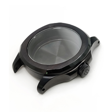 Load image into Gallery viewer, Nautilus Brushed Case Set for Seiko Mod: Black