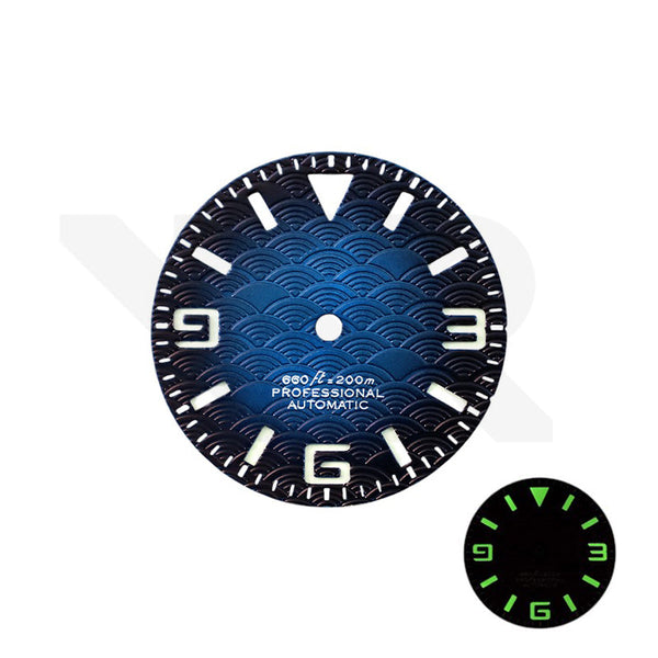 Seigaiha Japanese Wave Dial for Seiko Mod: Fume Deep Blue | WR Watches