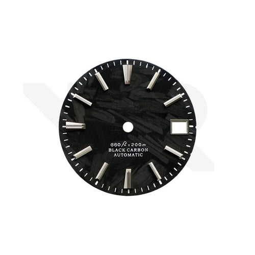 Carbon Fiber Dial for Seiko Mod: Silver GS Indices