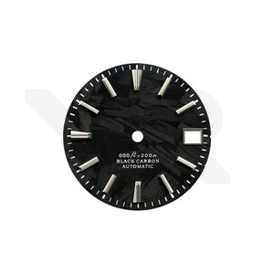 Carbon Fiber Dial for Seiko Mod: Silver GS Indices