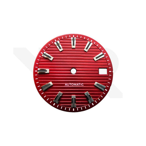 Red Stripe Dial for Seiko Mod: GS Style Indices with Black Luminous
