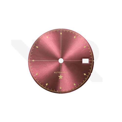 Simplicity Sunburst Dial for Seiko Mod: Metallic Rose with Gold Printing