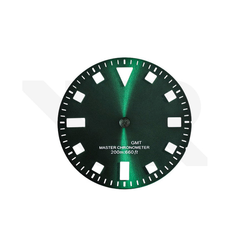 Pelagos Date GMT Thick Lume Indices Dial for NH34 Seiko Mod: Sunburst Green