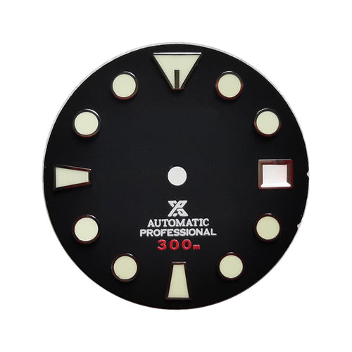 Matte Black Sumo Style Diver Dial for Seiko Mod: Silver Sumo Indices