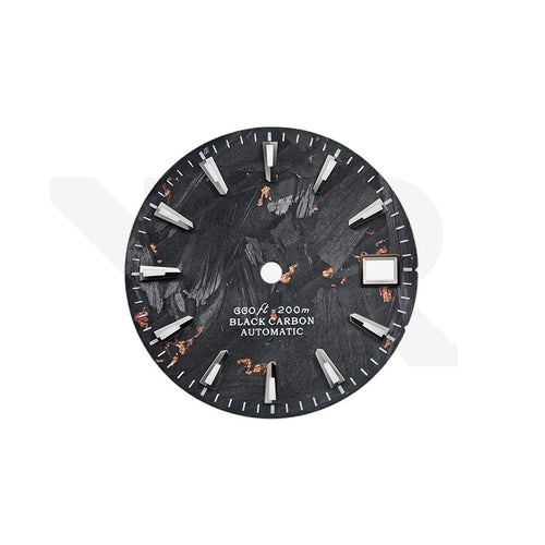 Rose Gold Foil Carbon Fiber Dial for Seiko Mod - Seiko Style Silver Indices