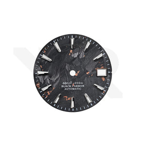 Rose Gold Foil Carbon Fiber Dial for Seiko Mod - Seiko Style Silver Indices