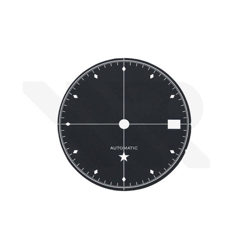 Simplicity Dial for Seiko Mod: Matte Black with White Printing