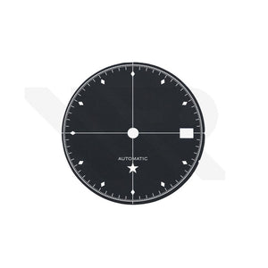 Simplicity Dial for Seiko Mod: Matte Black with White Printing