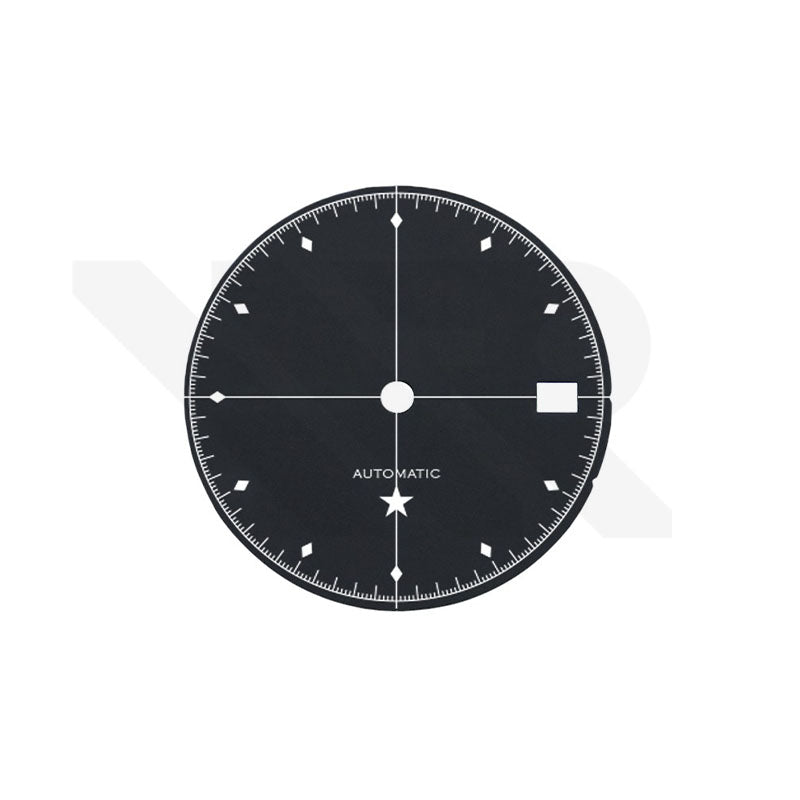 Simplicity Dial for Seiko Mod: Matte Black with White Printing