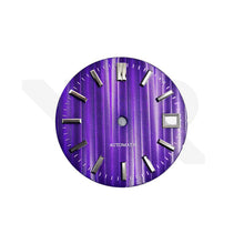 Load image into Gallery viewer, Cotes de Geneve Style Dial for Seiko Mod - Purple GS Style Silver Indices