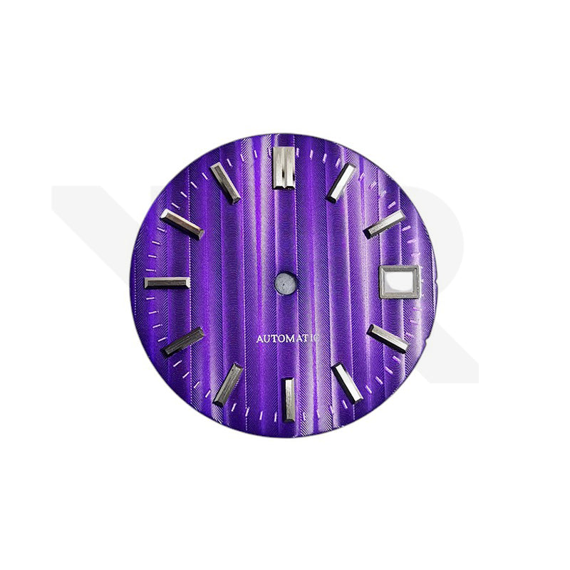 Cotes de Geneve Style Dial for Seiko Mod - Purple GS Style Silver Indices