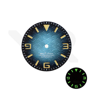 Seigaiha Japanese Wave Dial for Seiko Mod: Fume Icy Blue
