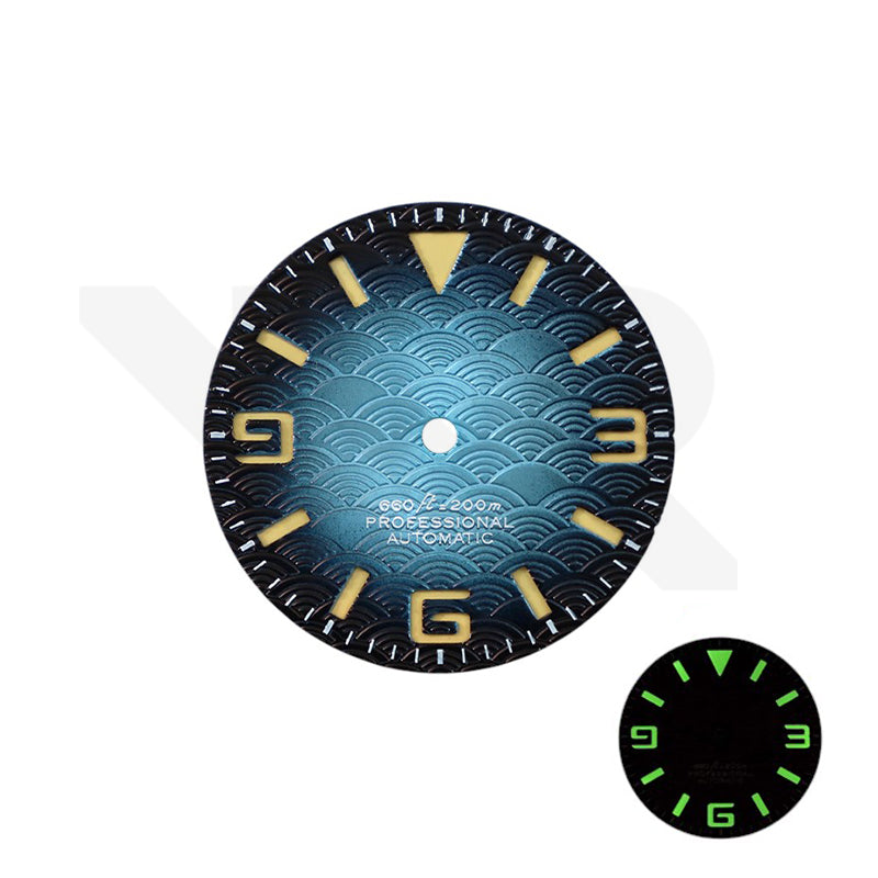 Seigaiha Japanese Wave Dial for Seiko Mod: Fume Icy Blue