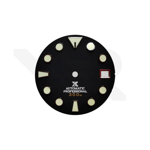 Matte Black Sumo Style Diver Dial for Seiko Mod: Silver Sumo Indices