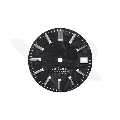 Carbon Fiber Dial for Seiko Mod - GS Style Silver Indices
