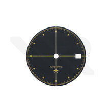 Load image into Gallery viewer, Simplicity Dial for Seiko Mod: Matte Black with Gold Printing
