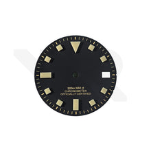 Load image into Gallery viewer, Pelagos Date Thick Lume Indices Dial for Seiko Mod: Matte Black Gold Tone