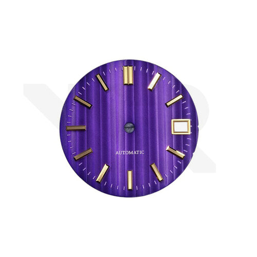 Cotes de Geneve Style Dial for Seiko Mod - Purple GS Style Gold Indices