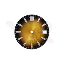 Load image into Gallery viewer, Textured Metallic Sunburst Dial for Seiko Mod: Gradient Orange Dial GS Indices