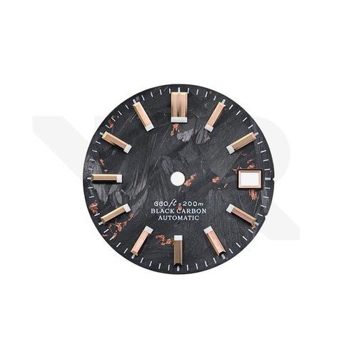 Rose Gold Foil Carbon Fiber Dial for Seiko Mod - GS Style Rose Gold Indices