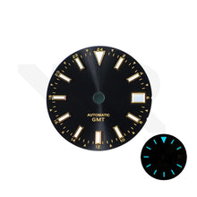 Load image into Gallery viewer, GMT NH34 Sunburst Dial for Seiko Mod: Black