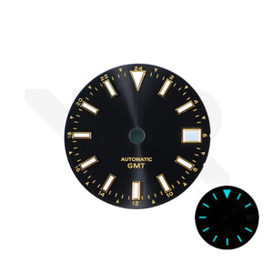 GMT NH34 Sunburst Dial for Seiko Mod: Black