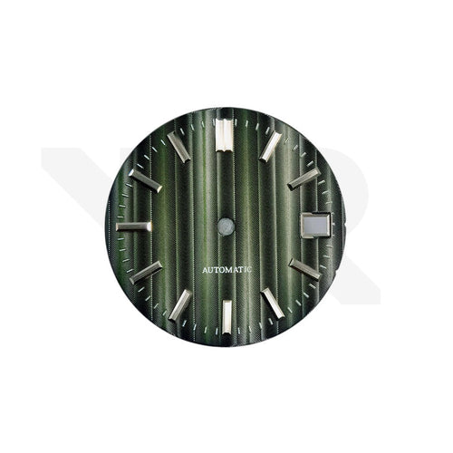 Cotes de Geneve Style Dial for Seiko Mod - Green GS Style Silver Indices