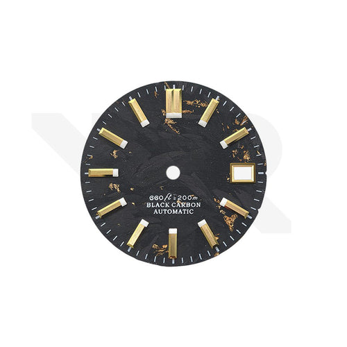 Gold Foil Carbon Fiber Dial for Seiko Mod - GS Style Gold Indices