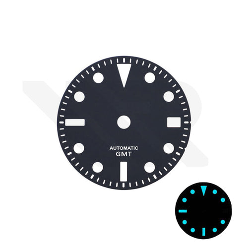 Retro GMT Dial for Seiko NH34 Mod: Matte Black with Date