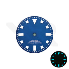 Load image into Gallery viewer, Pelagos No- Date GMT Thick Lume Indices Dial for NH34 Seiko Mod: Matte Blue